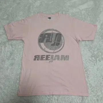 REEJAM 새상품급 큐빅 로고 T셔츠 핑크 Daluc 톰스 L