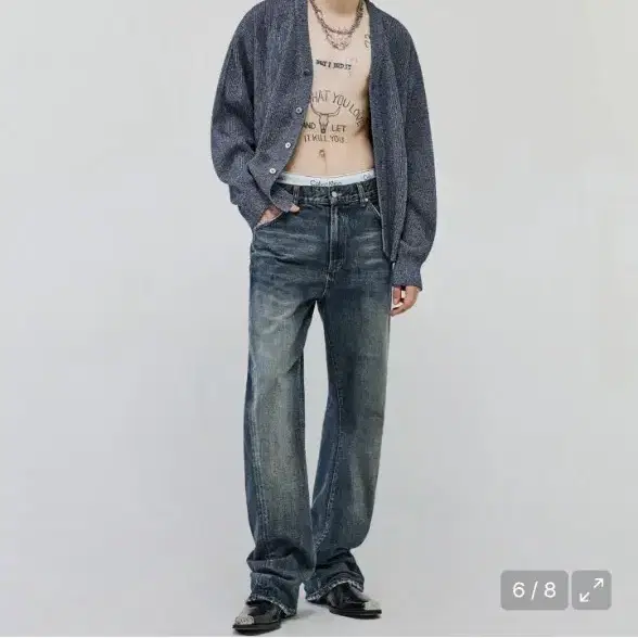 (실착1회) 엘무드 웨스트167 데님 더스트그레이 46size