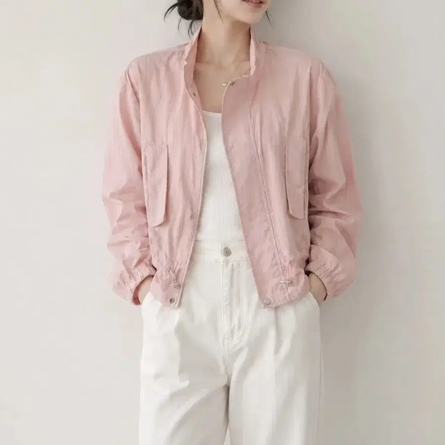[L]크롭 바람막이 자켓