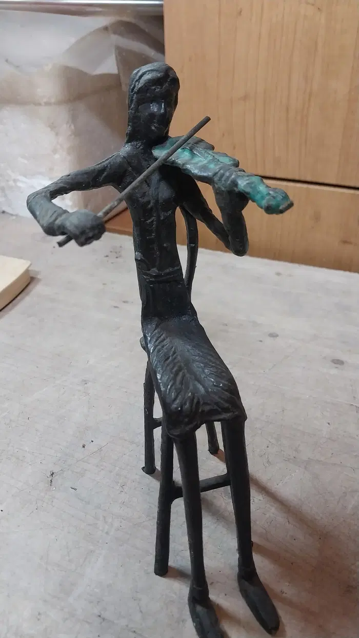 청동/브론즈 바이올린 연주자 조각상 - 20cm