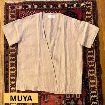 MUYA 린넨 100% 반팔 겉옷
