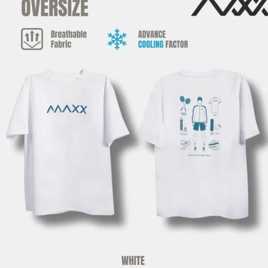 MAXXX 오버사이즈 반팔 티셔츠 화이트