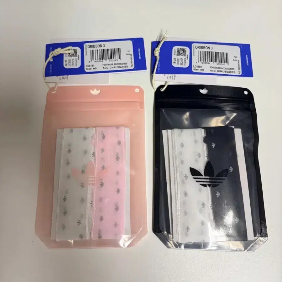 아디다스 오리본 신발끈 핑크 블랙 세트 LC8180 LC8181