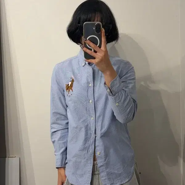 M 폴로 랄프 로렌 스카이블루 컬러 빅포니 옥스포드 셔츠