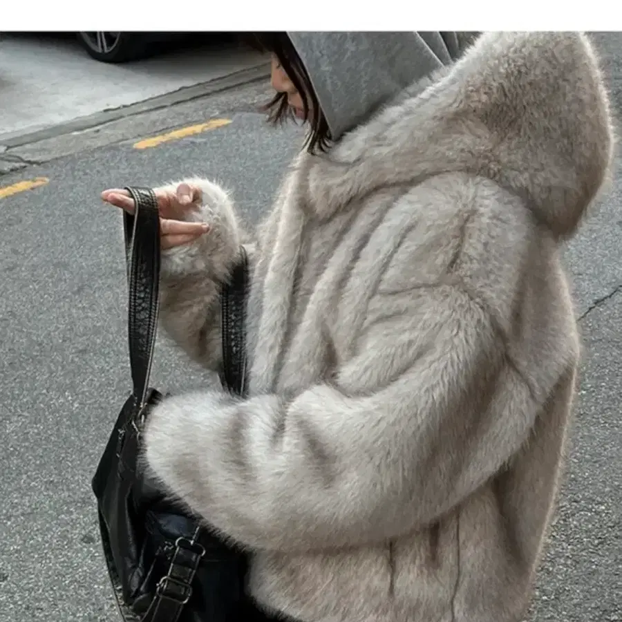 후드 퍼 자켓 베이지 상태좋음 실사있어요