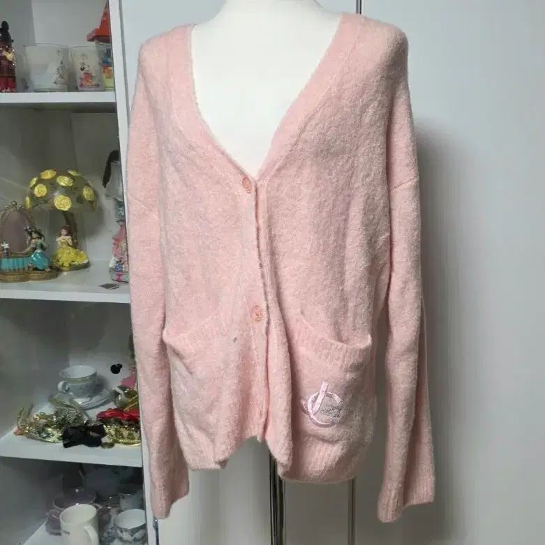 juicy wool 모 가디건 스웨터