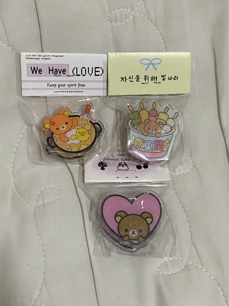 리락쿠마 다꾸집게 3개 세트 리락쿠마 클립 리락쿠마 고전 키링 리락쿠마 고전스트랩 고전 리락쿠마