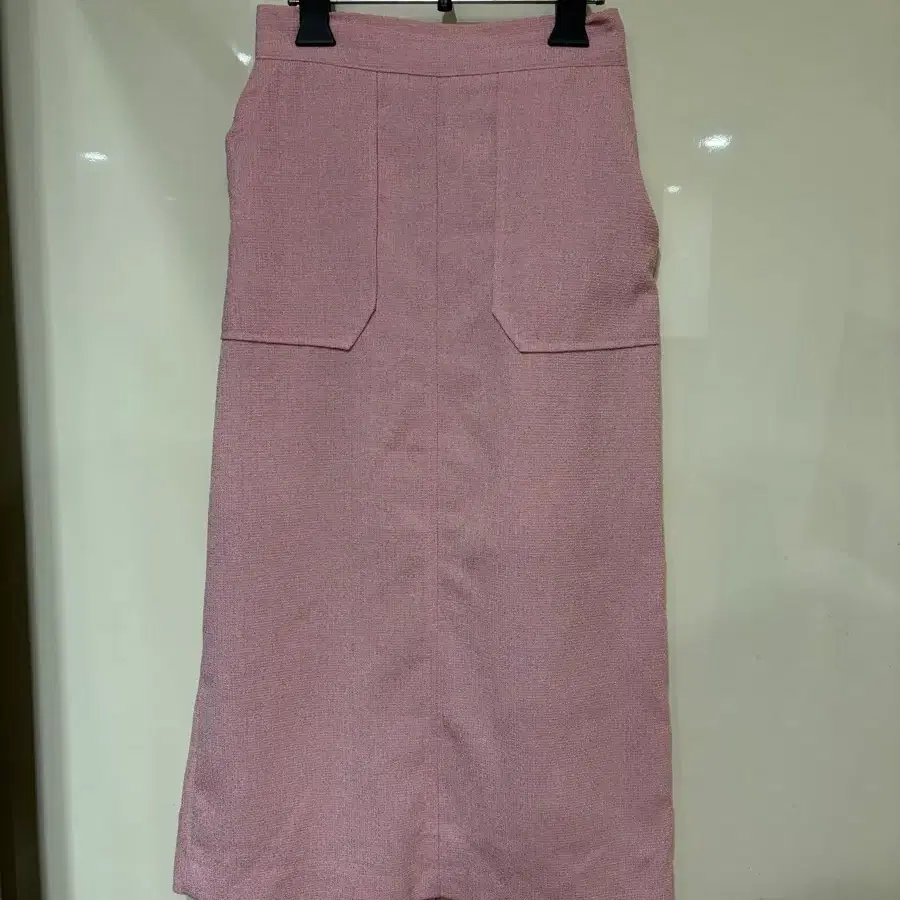 (F)핑크 트위드 롱스커트