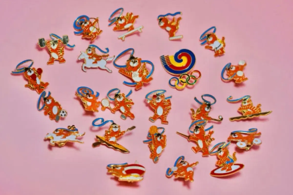 1988년 서울올림픽 호돌이 종목 핀뱃지 개별가 오리지널 수집