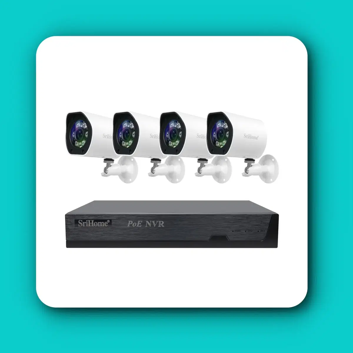 [딜러직판가/새상품]4채널 NVR CCTV 카메라 녹화기 풀패키지, 실외형x4, FHD 500만화소 PoE 기능지원