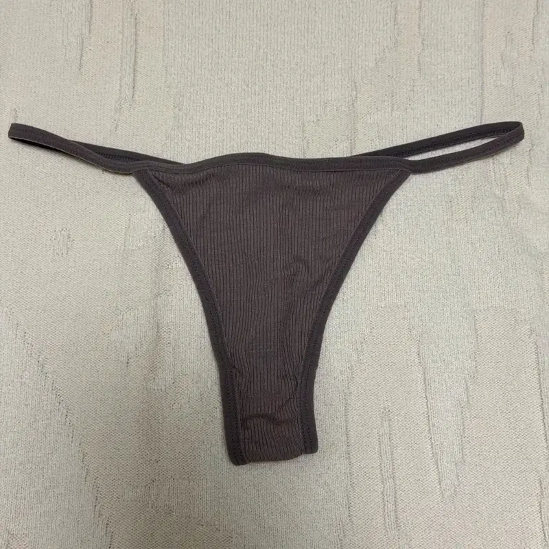 (중고) 모브브라운 골지 스트링 팬티