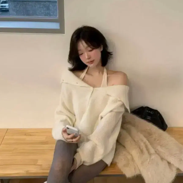 소버샵 모헤어 가디건 아이보리 택o 르플레인 타낫 더바넷