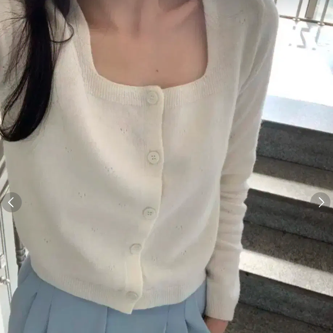 레이지샵 스퀘어 니트 아이보리
