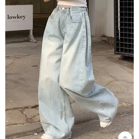 연청 와이드 데님 청바지