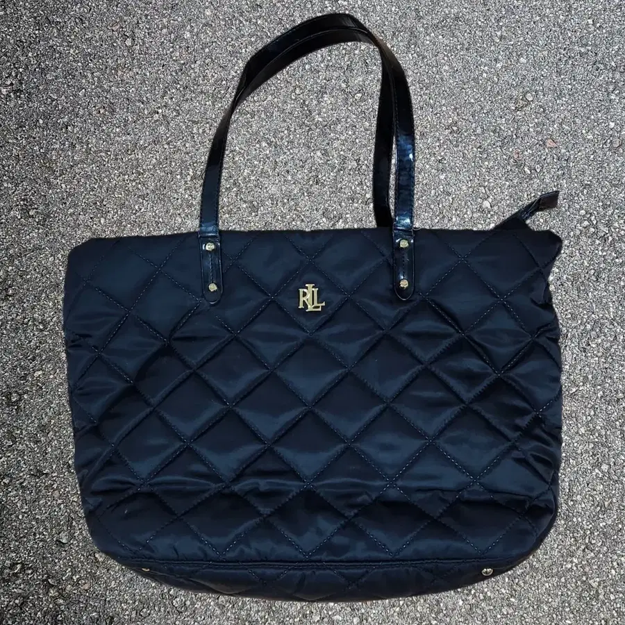 로렌 랄프로렌 Lauren Ralph Lauren RLL 다이아 퀼팅 나일론 숄더 토트백 Black