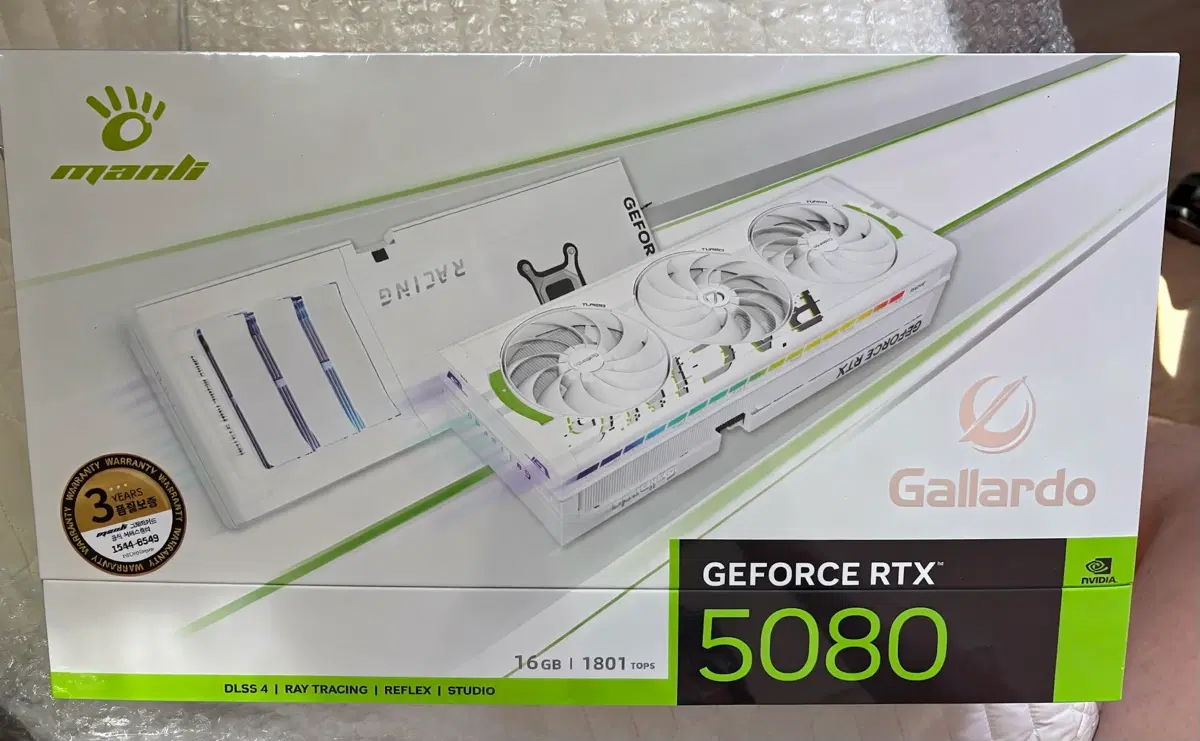 MANLi 지포스 RTX 5080 Gallardo OC D7 16GB White