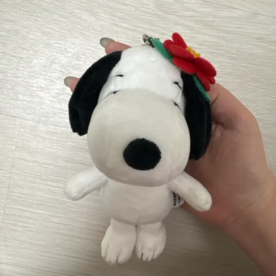 제주도 스누피가든 에디션 인형 키링 동백 가방고리 스누피