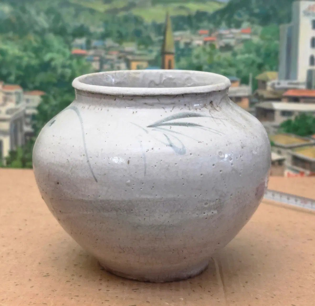 조선후기 백자청화 초문호