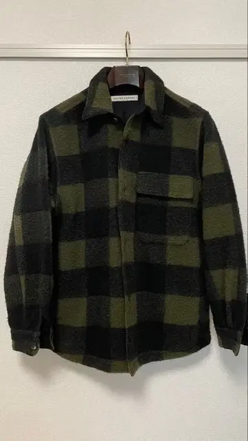 UNITED ARROWS 플리스 자켓 블랙 올리브 체크 M 사이즈