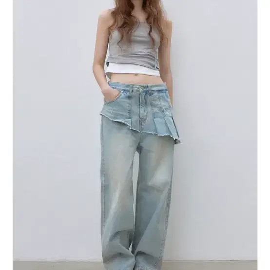 더오유 언발란스 데니 팬츠
