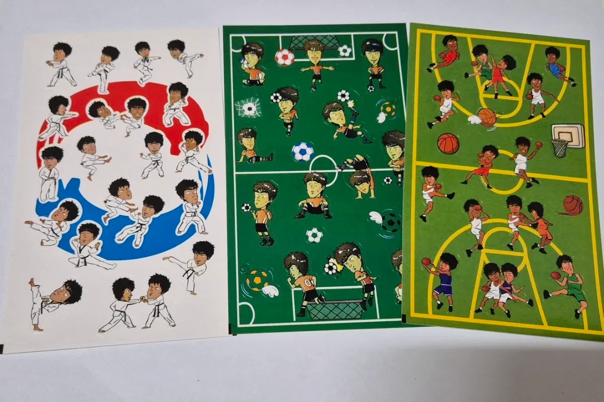 3장)고전문구 스포츠 스티커 셋트