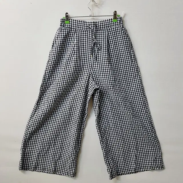 깅엄 체크 밴딩 팬츠