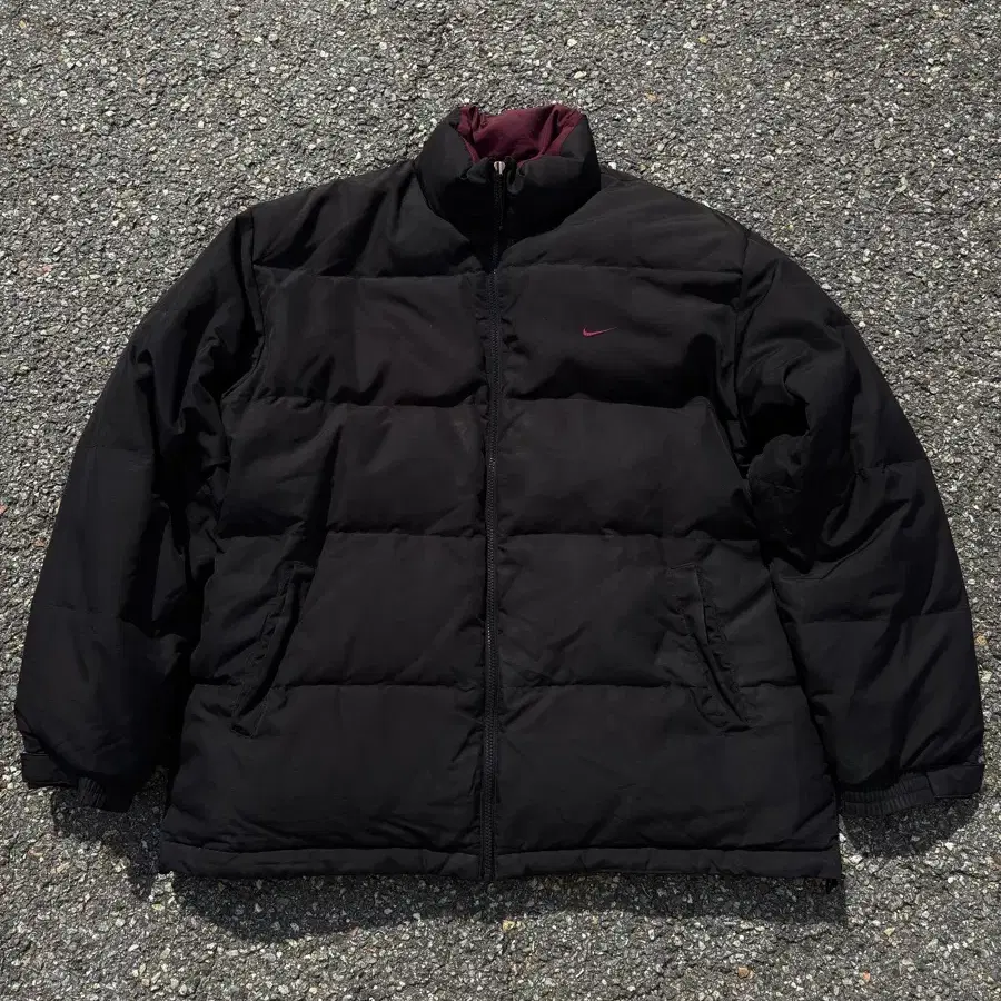 00s나이키 올드스쿨 스우시 뉴챔프 패딩 블랙버건디 2XL