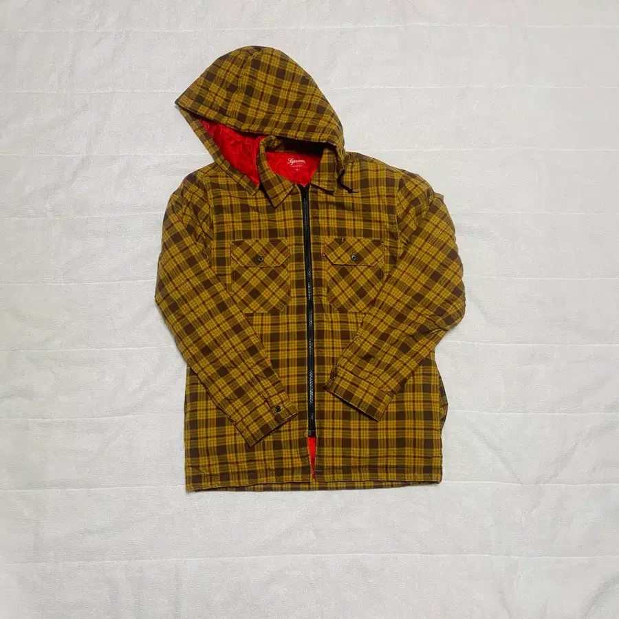 (M)슈프림 14FW Quilted Zip Flannel Shirt
