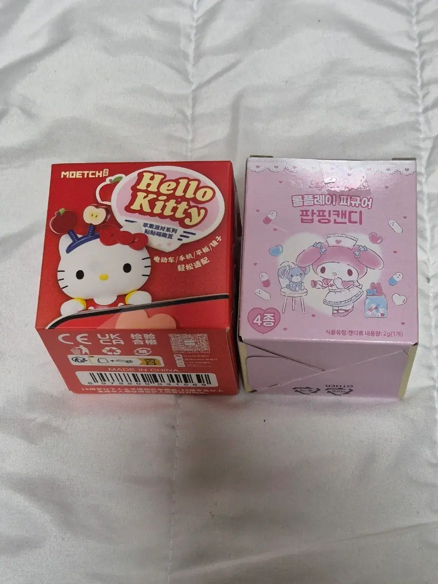 미개봉 헬로키티 애플 피규어+마이멜로디 팝핑캔디 세트