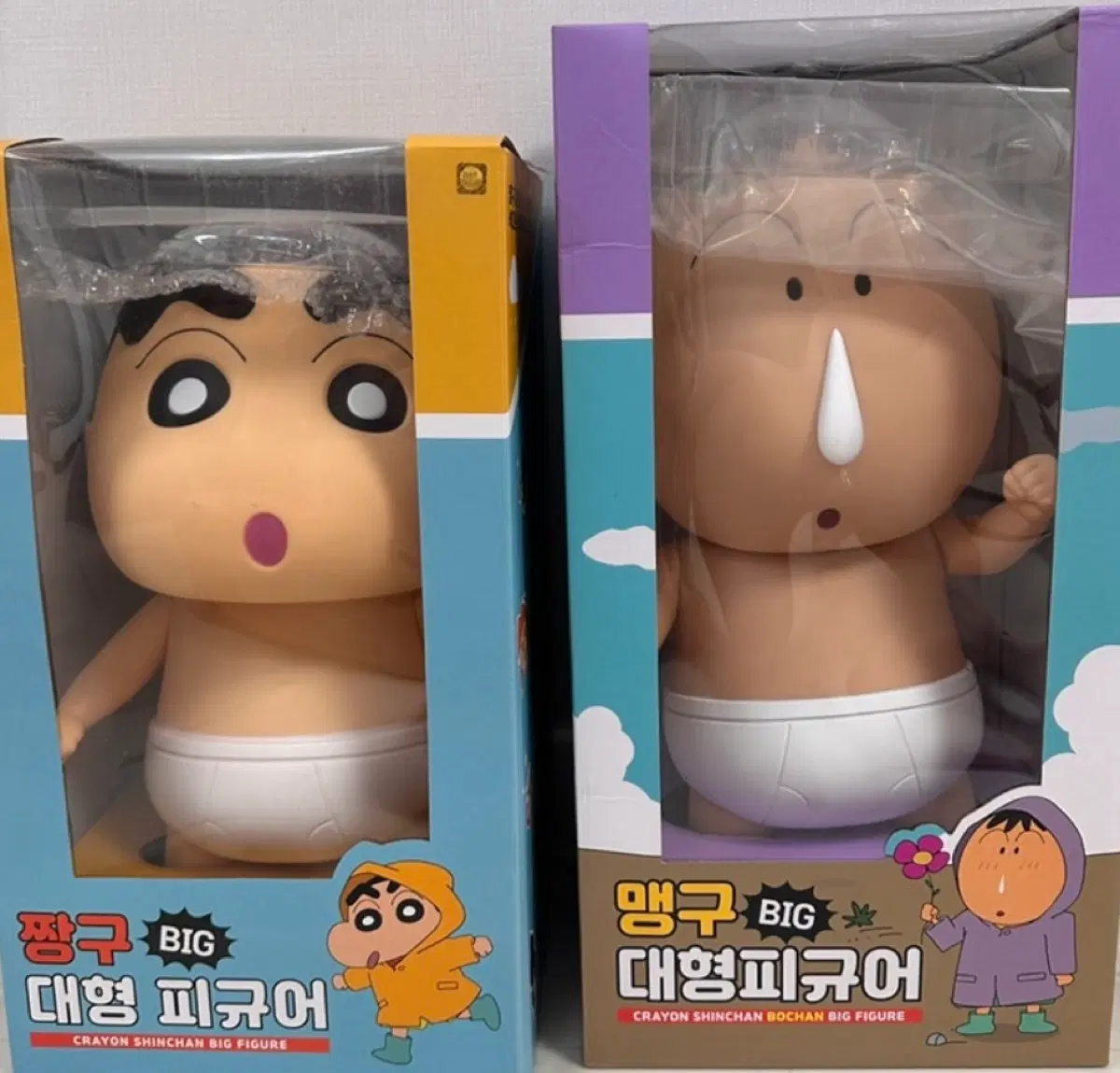 짱구는 못말려 짱구 맹구 우비 장화 빅 대형 피규어 새상품 풀박스 세트