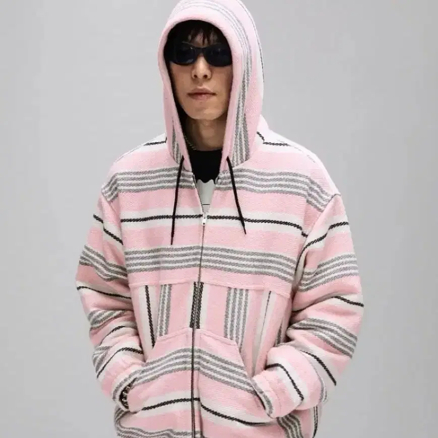 (L)슈프림 25SS Woven Striped Hooded Jacket