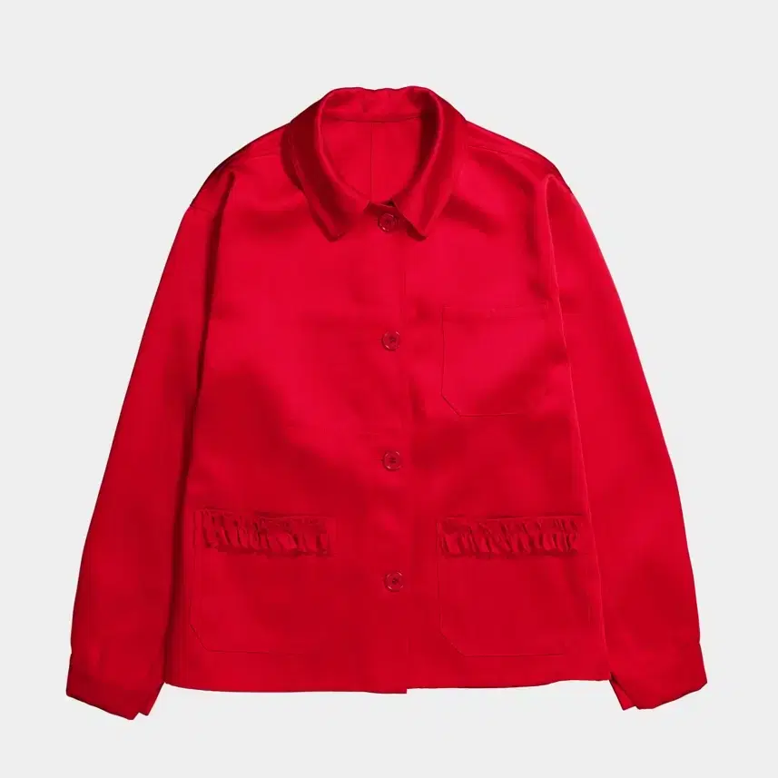 SAENGIN SATIN FRENCH RUFFLE JACKET- RED 생긴스튜디오 새틴 프렌치 러플 자켓