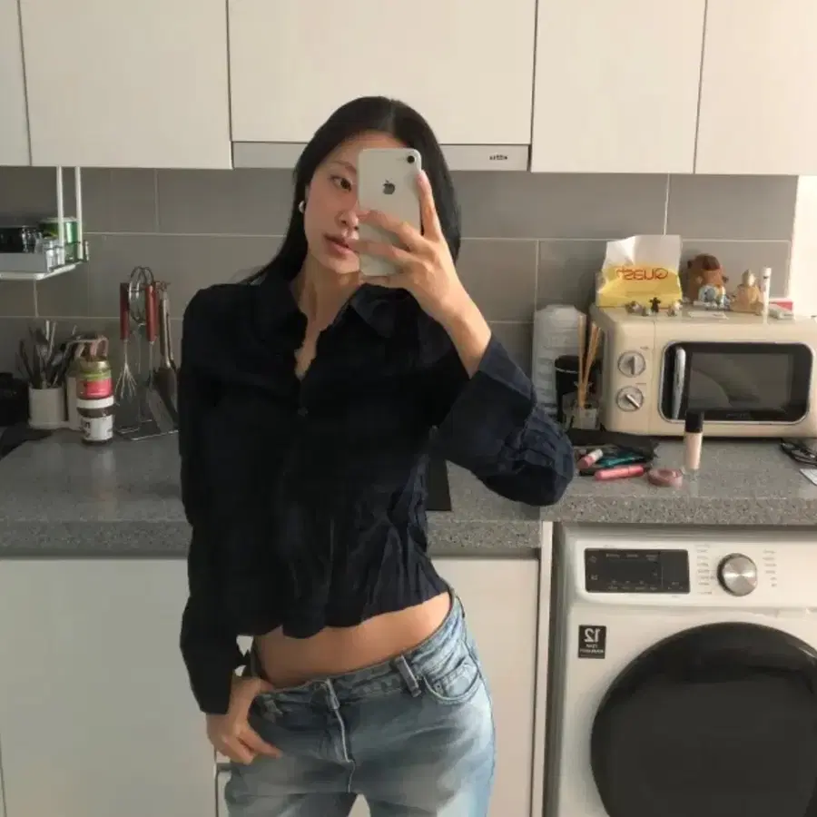 softie 체크 네이비 빈티지 셔츠
