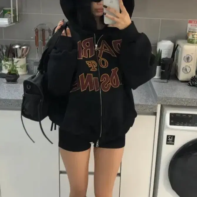 *기모* softie 블랙 오버핏 후드집업