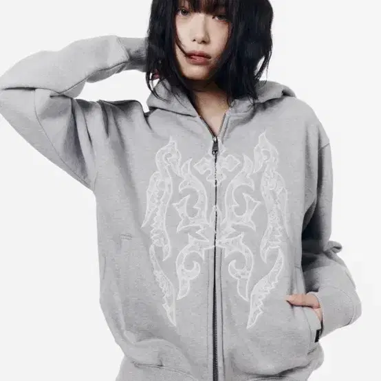아캄 후드집업 판매 (1 size) Gothic Lace Hoodie Zip-Up (Gray)
