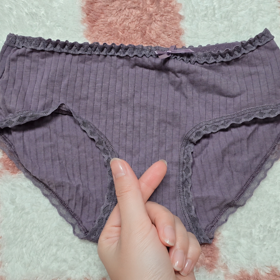 E(중고) 퍼플 골지 면 여성 팬티 S