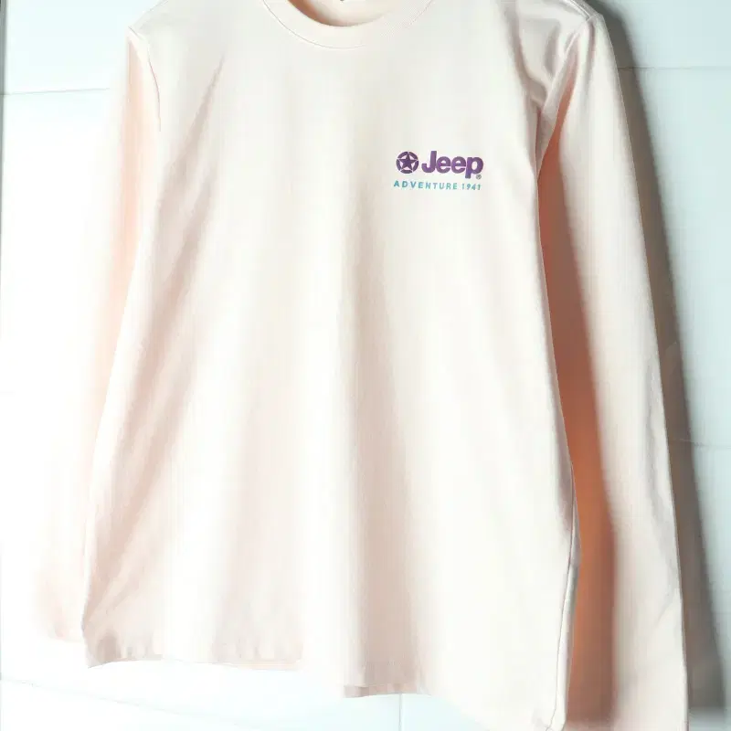 W(XL) 지프 긴팔티셔츠 스몰로고 연핑크 올드스쿨-H39940
