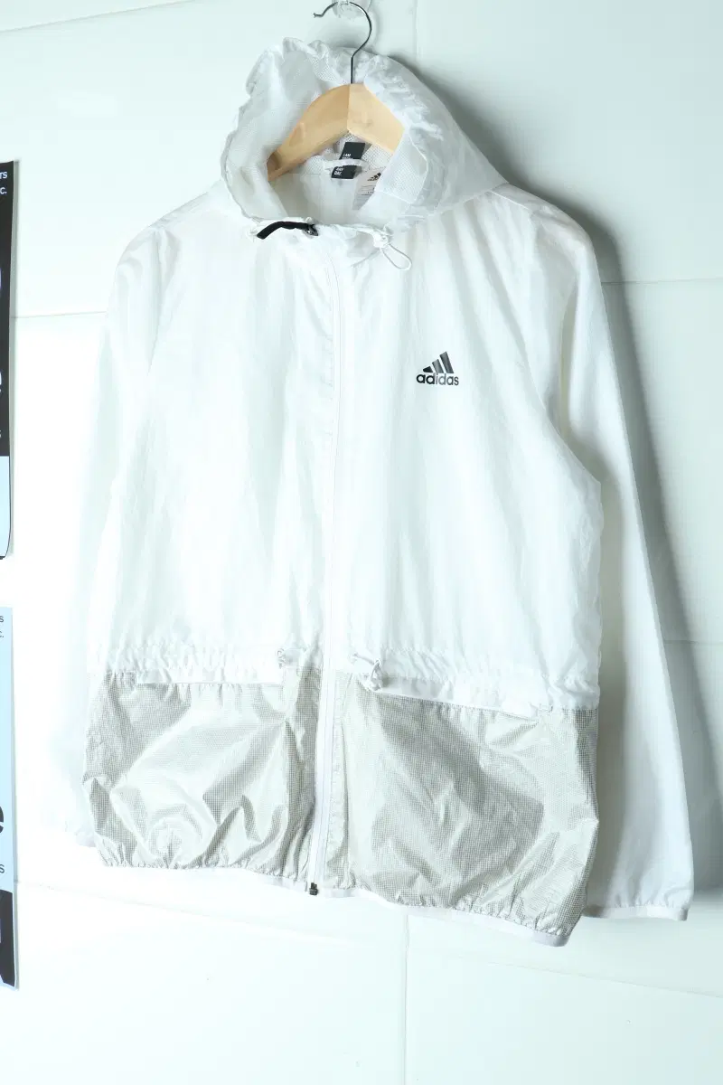 W(XL) 아디다스 집업 바람막이 점퍼자켓 경량 화이트-H39902