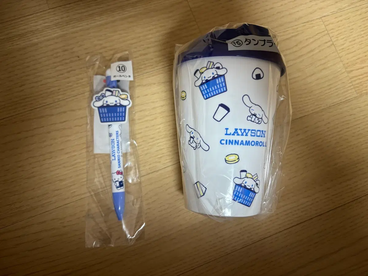 산리오 로손 제일복권 시나모롤 볼펜, 텀블러