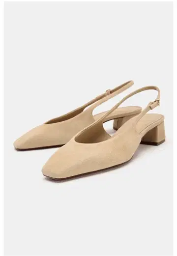 ZARA 미사용 새상품 프릿 스웨이드 슬링백 신발 베이지 24.0