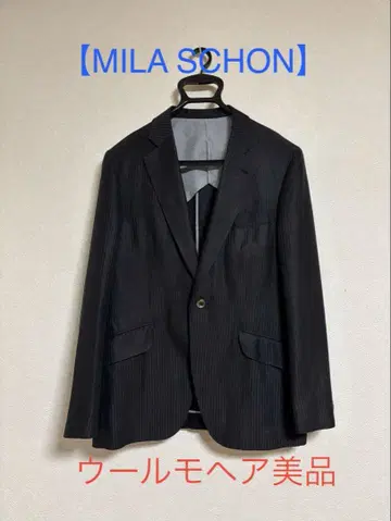 [ MILA SCHON ] 밀라 쇤 테일러드 자켓 모헤어 블랙 M 새상품급