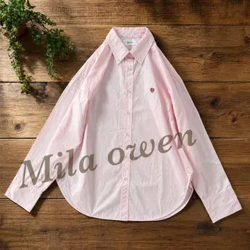 Mila owen 2026SS 커브 헴 버튼다운 오버 셔츠