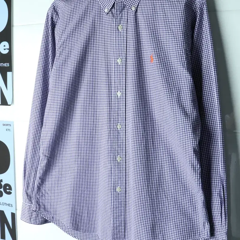(L-XL) 폴로 랄프로렌 셔츠 남방 USA 체크 퍼플-H39867