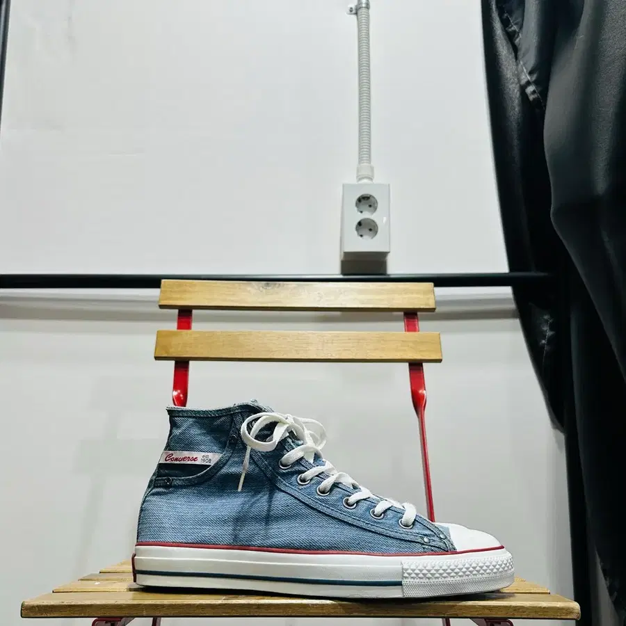 270) 컨버스 CONVERSE 남성 파란색 운동화 올스타 빈티지 데님 하이
