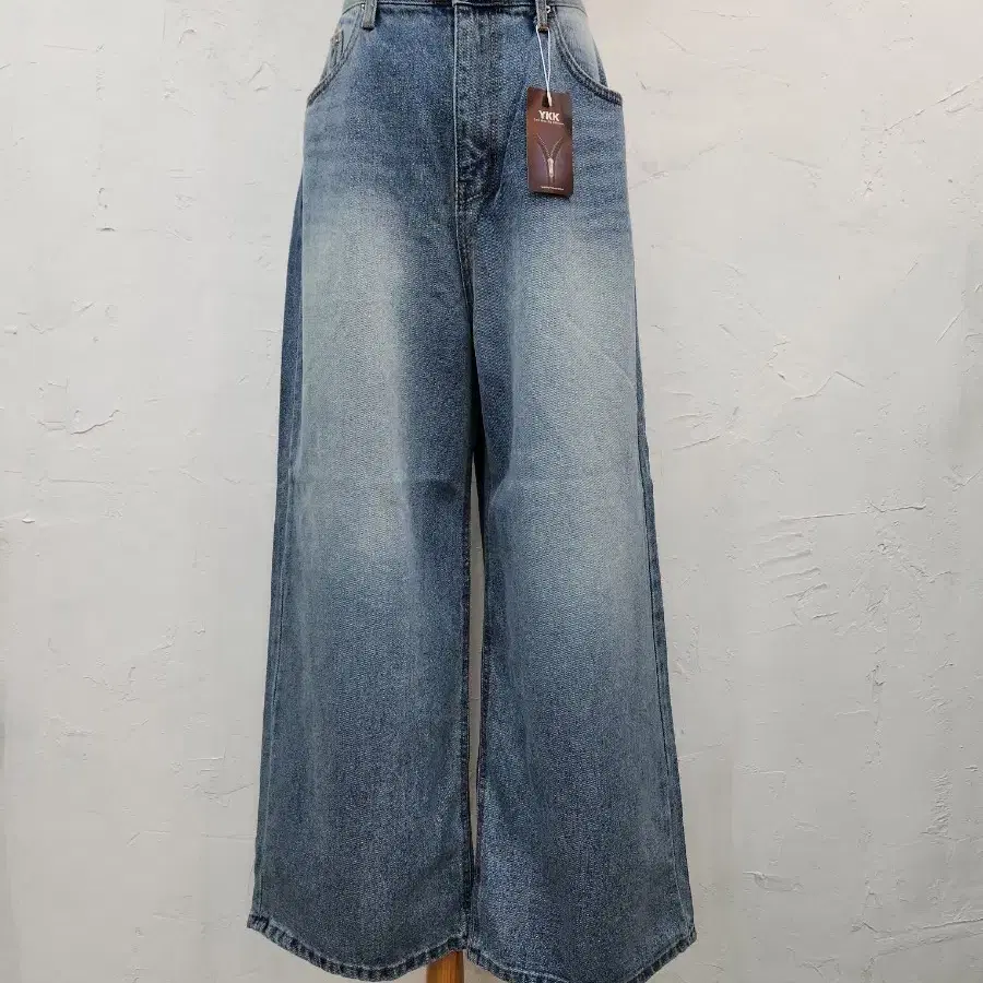 YKK 데님 와이드 팬츠 청바지