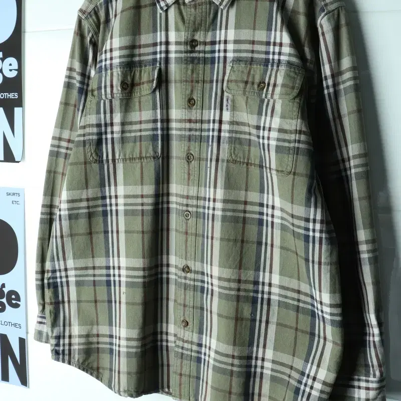 (L-XL) 칼하트 셔츠 남방 작은데미지 USA 체크 워크-H39877
