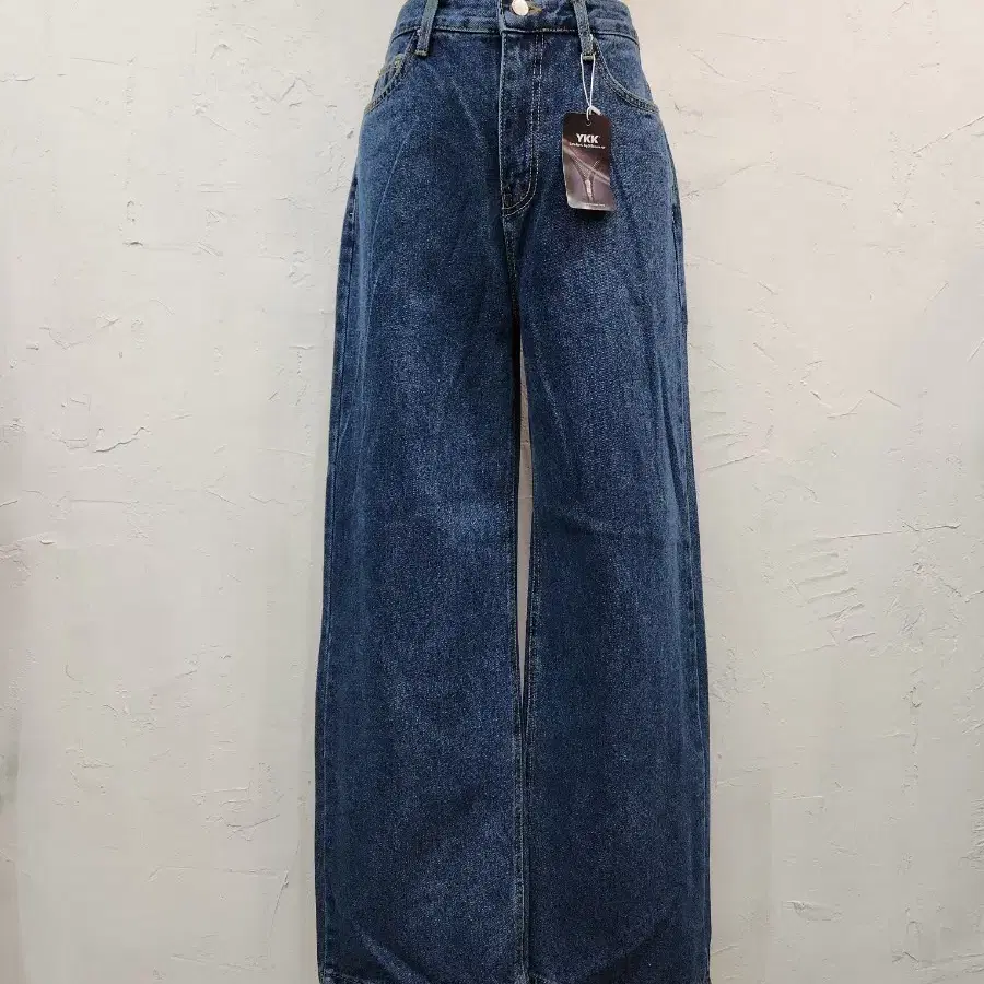 YKK 데님 와이드 팬츠 중청