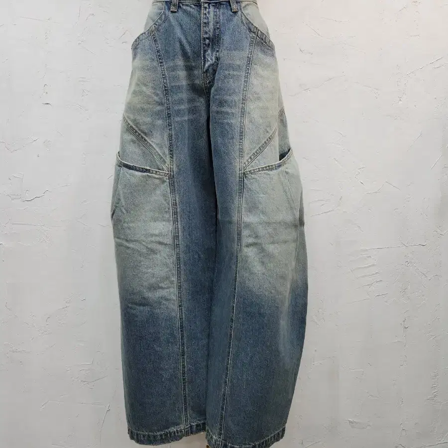 청바지 와이드 데님 바지