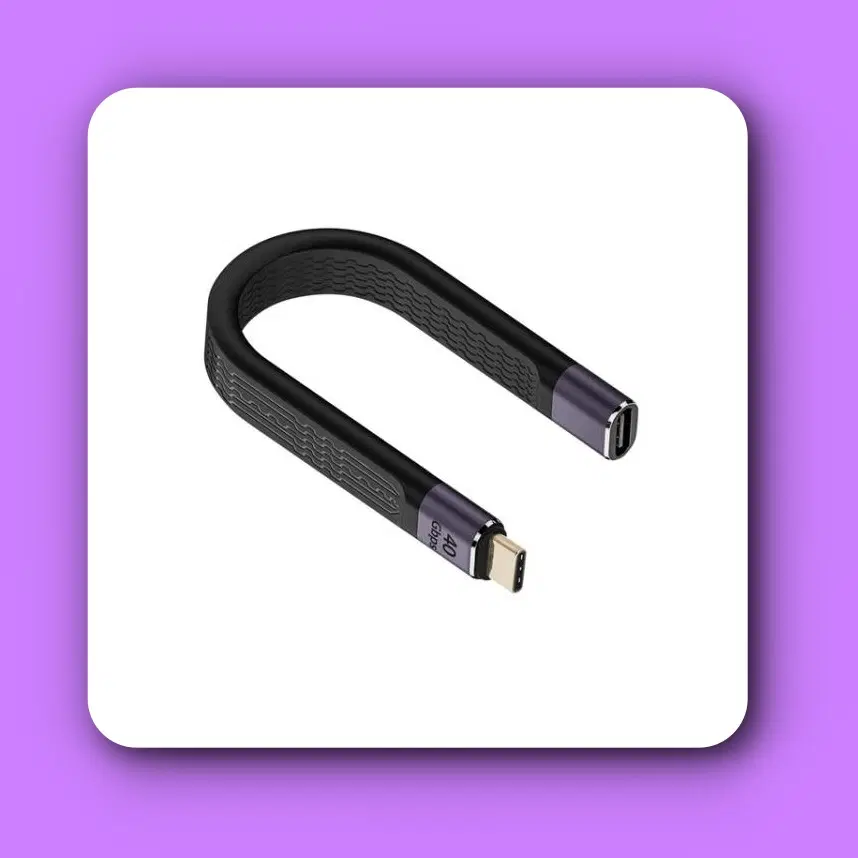 USB4 C(M) to C(F) 연장 케이블 14CM PD 240w 40Gbps E-Marker 칩셋
