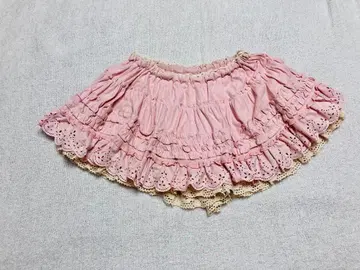 LIZ LISA 프릴 치마바지 핑크 미니 스커트 복슬복슬 히메 스타일
